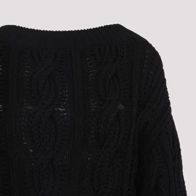 Valentino Off-shoulder Cable Wool Sweater