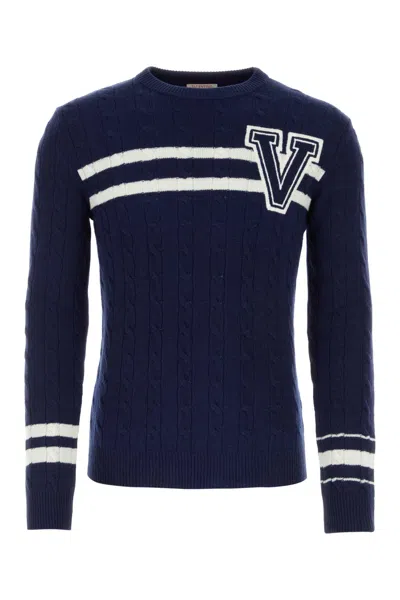 Valentino Garavani Navy Blue Wool Sweater