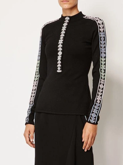 Shop Peter Pilotto Geometric Trim Knitted Top - Black