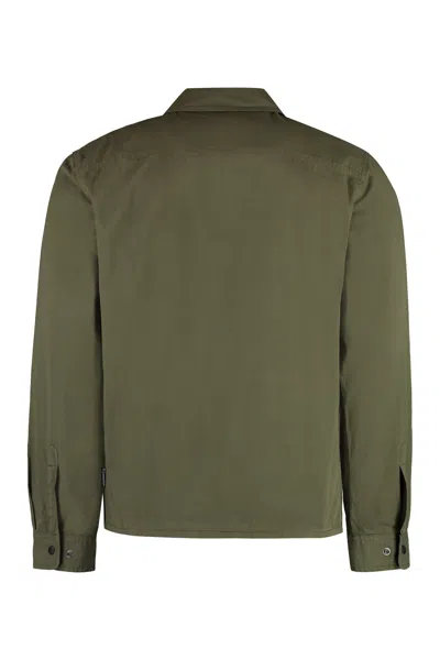 Woolrich Cotton Overshirt With Buttoned Cuffs And Pockets