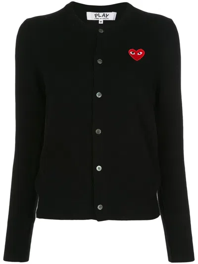 Comme Des Garçons Play Heart-patch Knit Cardigan