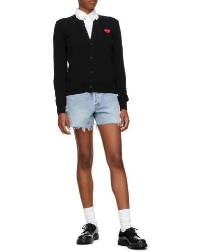 Comme Des Garçons Play Heart-patch Knit Cardigan