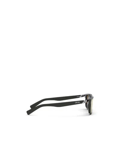 Dior Logo Rectangular Frame Sunglasses In Green