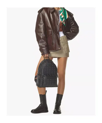 Mcm Stark Side Studs Backpack In Visetos