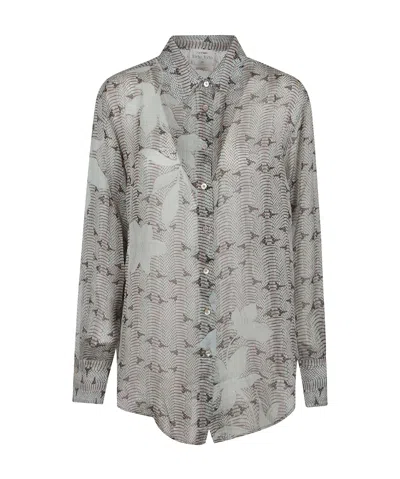 Forte Forte Silk Chiffon Shirt With Dune Lily Print