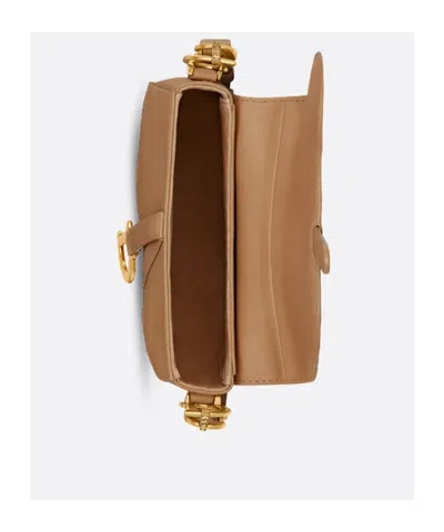 Dior Mini Soft Saddle Bag With Strap In Brown