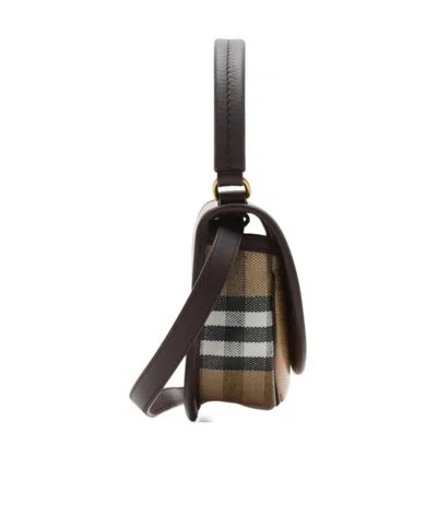 Burberry Women Highlands Crossbody Bag With Check Motif In Multi