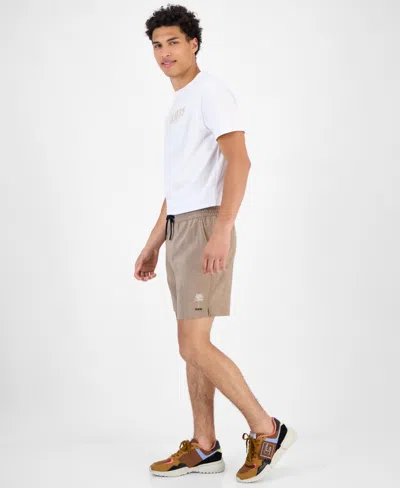 Guess Men's Solid Drawstring Swim Trunks In Neutral