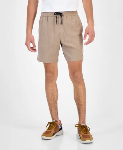 Guess Men's Solid Drawstring Swim Trunks In Neutral