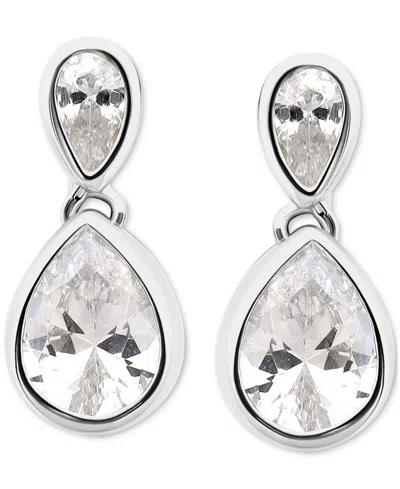 Giani Bernini Cubic Zirconia Mixed Cut Bezel Frame Drop Earrings, Exclusively At Macy's