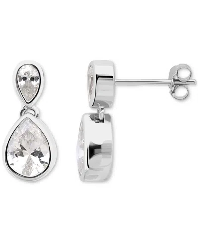 Giani Bernini Cubic Zirconia Mixed Cut Bezel Frame Drop Earrings, Exclusively At Macy's