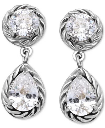 Giani Bernini Cubic Zirconia Mixed Cut Rope Frame Drop Earrings, Exclusively At Macy's
