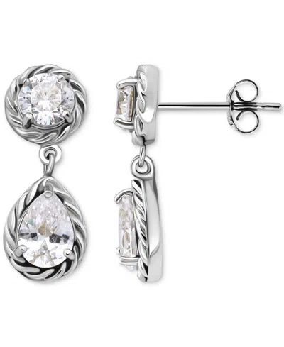 Giani Bernini Cubic Zirconia Mixed Cut Rope Frame Drop Earrings, Exclusively At Macy's