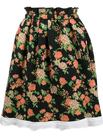 Shop Msgm Flared Floral Skirt