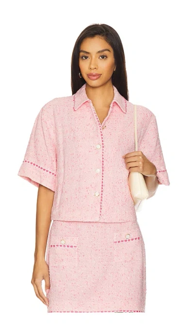 Simkhai Khloe Button Down Top In Berry In Pink