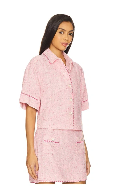 Simkhai Khloe Button Down Top In Berry In Pink