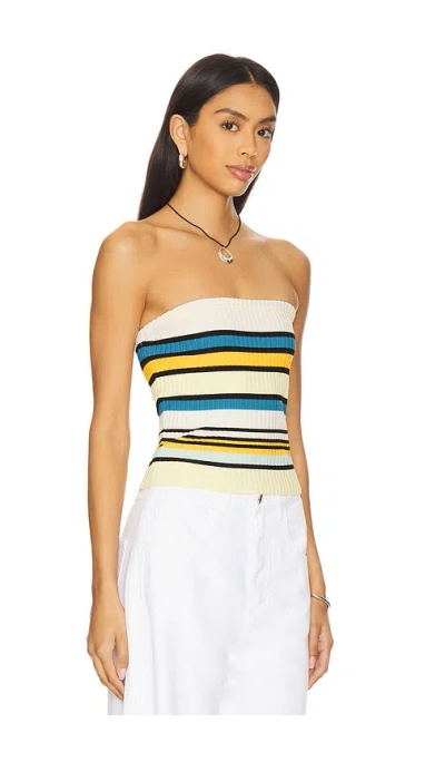 Solid & Striped Bria Off Shoulder Top In Variegated Stripe In Multi