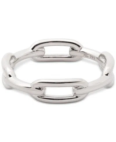 Ralph Lauren Sterling Silver Link Stack Ring In Metallic