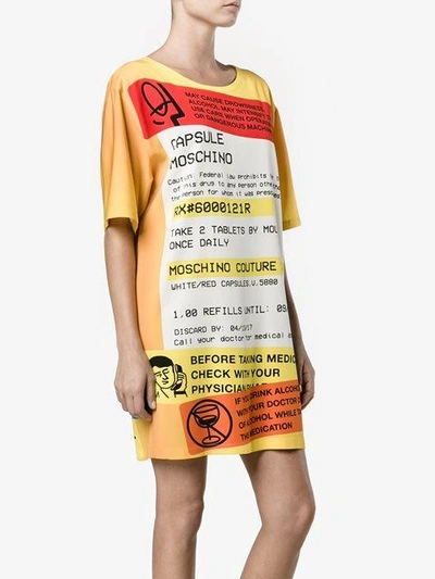 Shop Moschino Prescription Print Shift Dress
