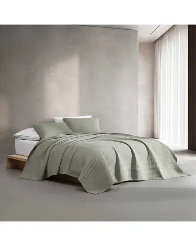 Calvin Klein Mini Channel Stitch Solid Blend Reversible Quilt Set