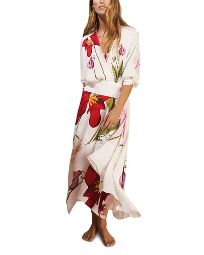 Reiss New York Botanical Garden Nola Waisted Maxi Dress In White