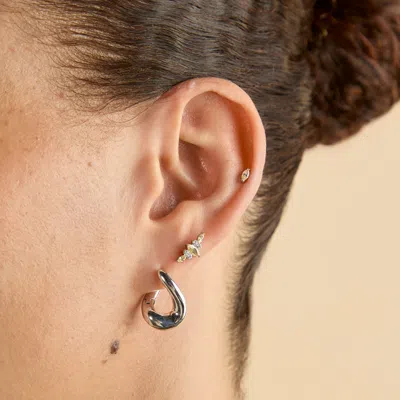 Astrid &amp; Miyu Titanium Yellow &amp; White Marquise Cluster Piercing Stud