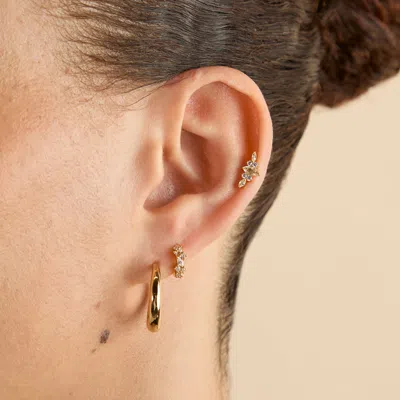 Astrid &amp; Miyu Titanium Yellow &amp; White Marquise Cluster Piercing Stud