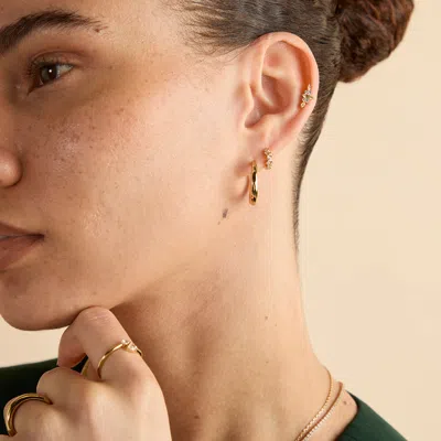 Astrid &amp; Miyu Titanium Yellow &amp; White Marquise Cluster Piercing Stud