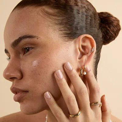 Astrid &amp; Miyu Titanium Yellow &amp; White Marquise Cluster Piercing Stud