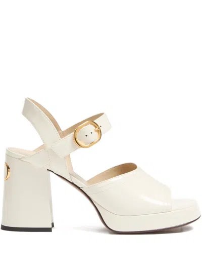 Valentino Sandalo Con Plateau Fawcette In Vitello Abrasivato 100mm