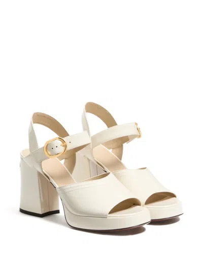 Valentino Sandalo Con Plateau Fawcette In Vitello Abrasivato 100mm