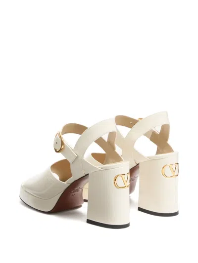Valentino Sandalo Con Plateau Fawcette In Vitello Abrasivato 100mm