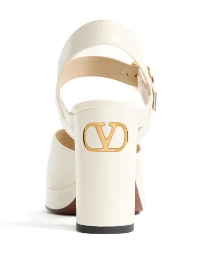 Valentino Sandalo Con Plateau Fawcette In Vitello Abrasivato 100mm