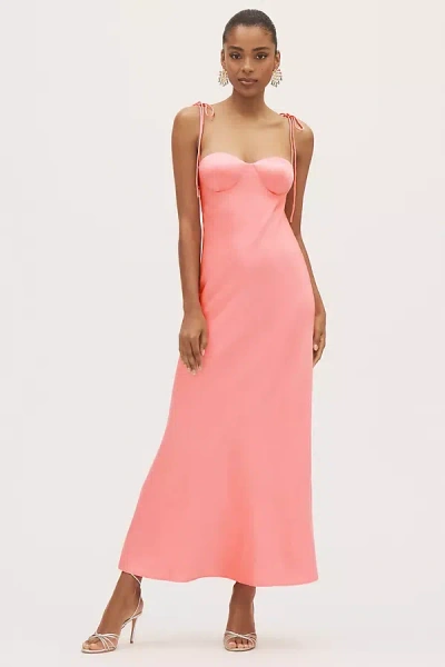 Bhldn Calista Sweetheart Shell Satin Charmeuse Maxi Slip Gown