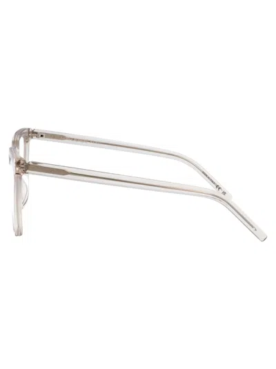 Saint Laurent Beige-beige-transparent Recycled Acetate Glasses In White