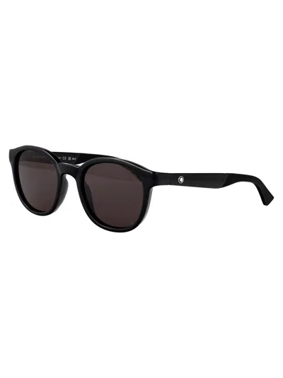 Montblanc Mb0398s Sunglasses In Black-black-grey