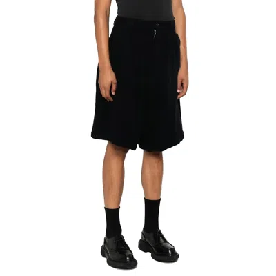 Comme Des Garçons Knee-length Shorts With Wide Leg In Black