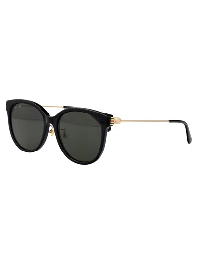 Gucci Black-gold-grey Recycled Acetate Sunglasses