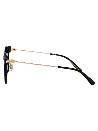 Gucci Black-gold-grey Recycled Acetate Sunglasses