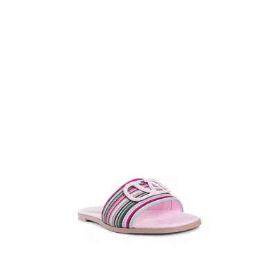 Valentino Garavani Multicolor Leather Slides In Pink