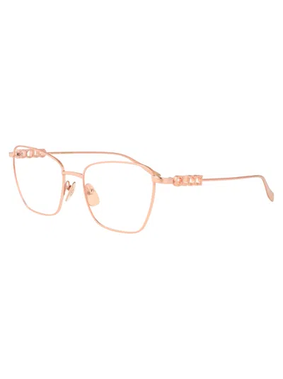 Gucci Gold Metal Optical Glasses In Brown