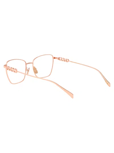 Gucci Gold Metal Optical Glasses In Brown