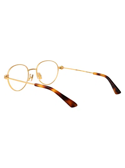Bottega Veneta Gold-gold-transparent Metal Glasses In Brown