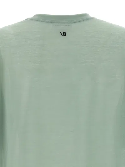 Victoria Beckham Embroidered Logo Crew Neck T-shirt In Green