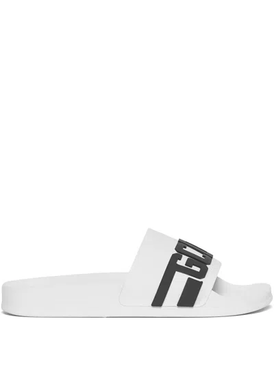 Gcds Logo-embossed Pool Slides In White