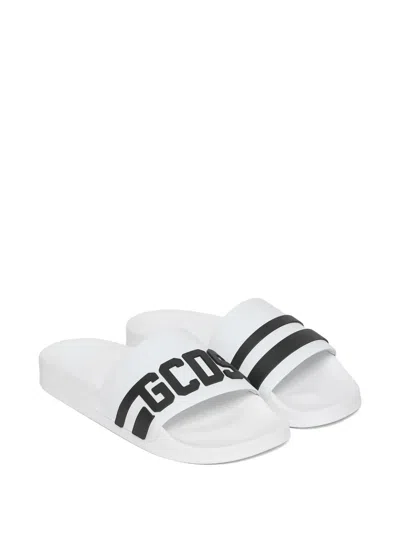 Gcds Logo-embossed Pool Slides In White