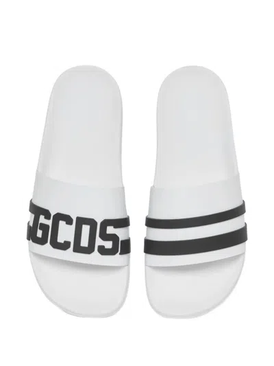 Gcds Logo-embossed Pool Slides In White