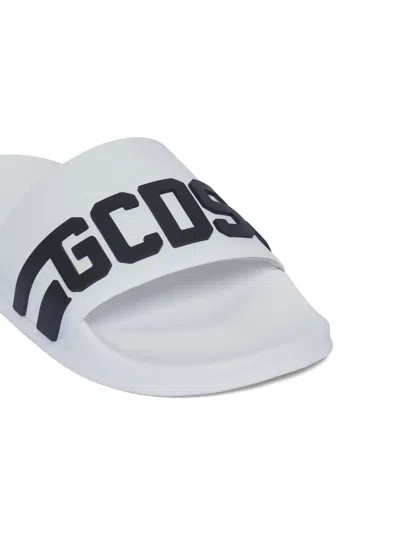 Gcds Logo-embossed Pool Slides In White