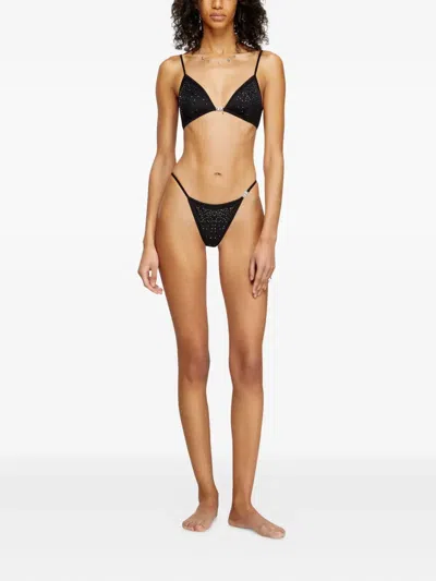 Diesel Microfibre Triangle Bra With Crystals