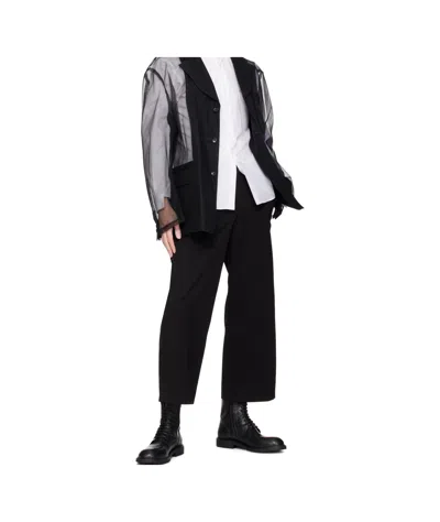 Comme Des Garçons Tailored Trousers With Functional Pockets And Loops In Black